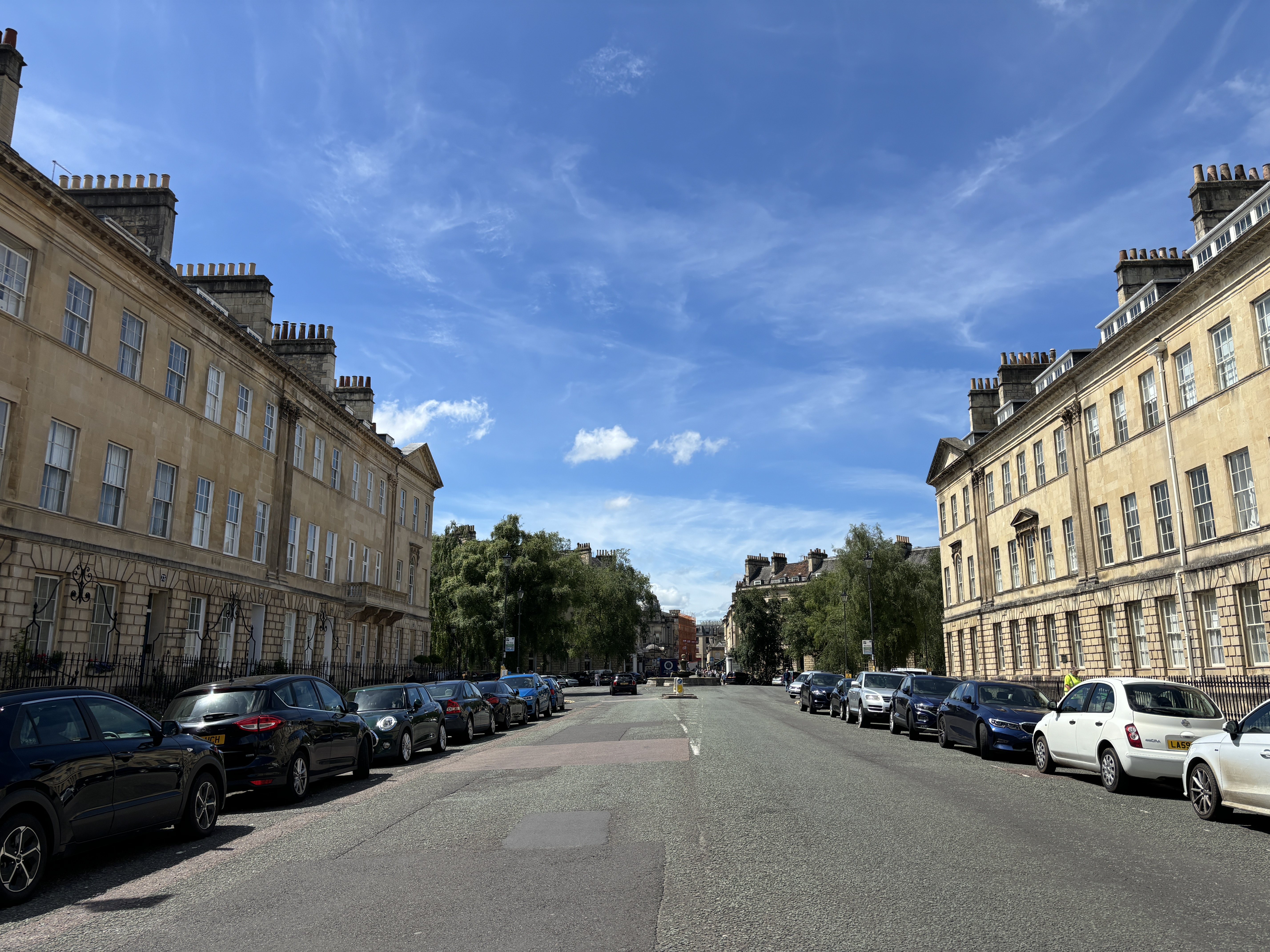 Walk down Great Pulteney Street towards the Laura Place Fountain